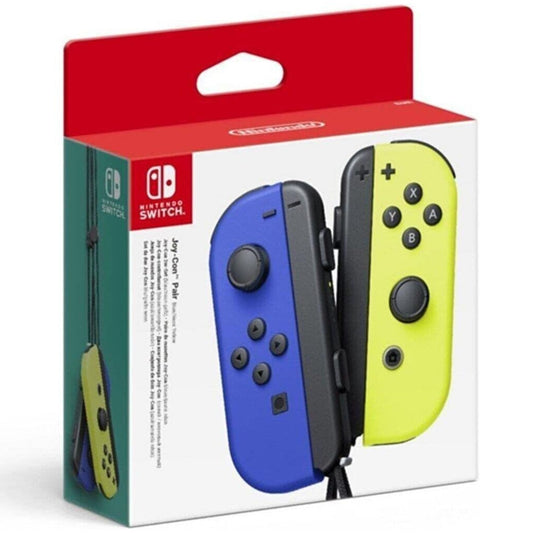 Ensemble de manettes Joy-Con bleues (à gauche) et jaune fluo (à droite) pour Nintendo Switch