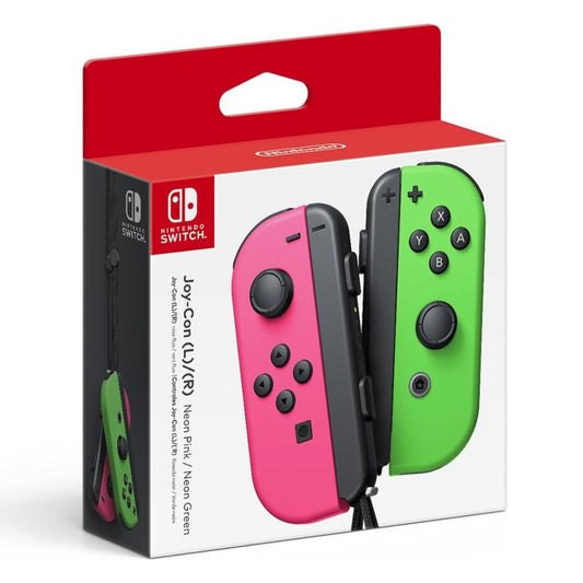 Ensemble de manettes Joy-Con vert fluo (à gauche) et rose fluo (à droite) pour Nintendo Switch